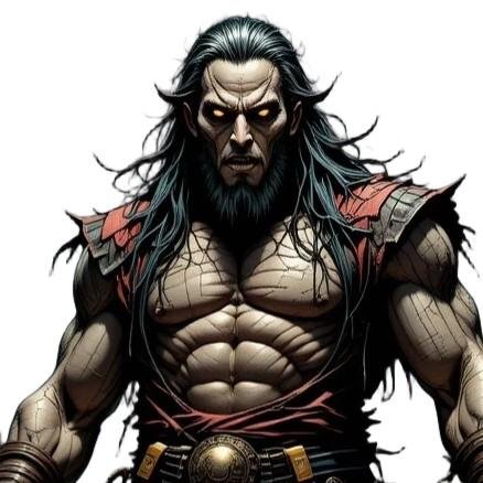 A person with long hair and a beard

Description automatically generated