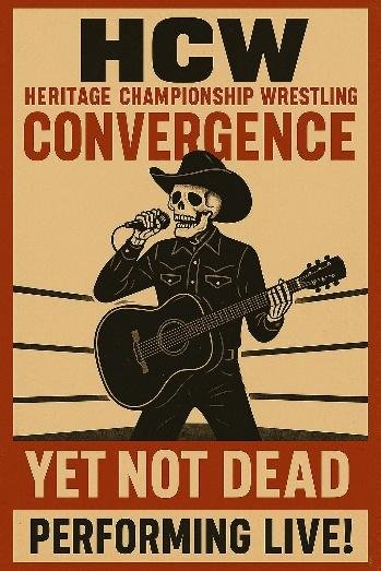 A poster with a skeleton holding a guitar

Description automatically generated