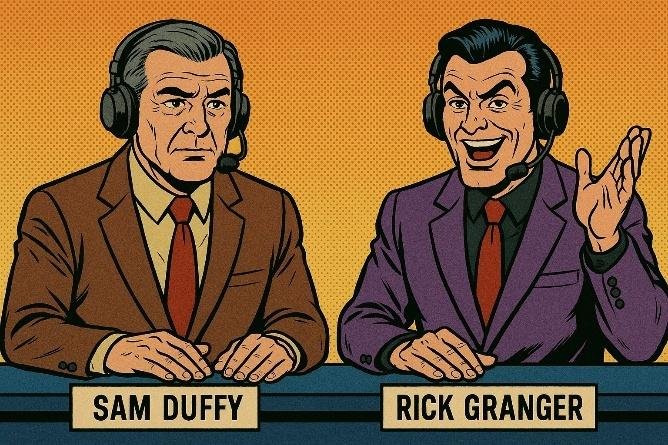 A couple of men wearing headsets

Description automatically generated