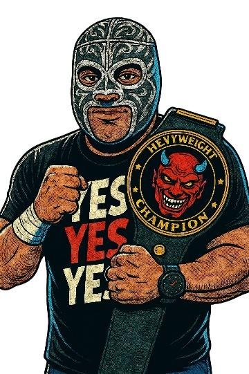 A person wearing a mask holding a belt

Description automatically generated