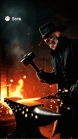 A person in a hat using a hammer

Description automatically generated