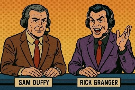 A couple of men wearing headsets

Description automatically generated