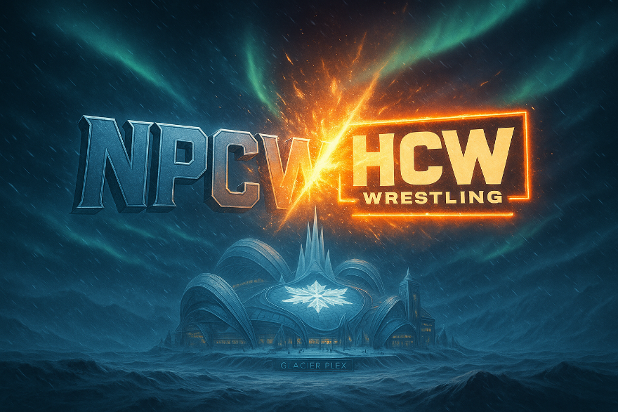 A video game poster of a wrestling match

Description automatically generated