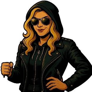 A cartoon of a person wearing sunglasses and a black jacket

Description automatically generated
